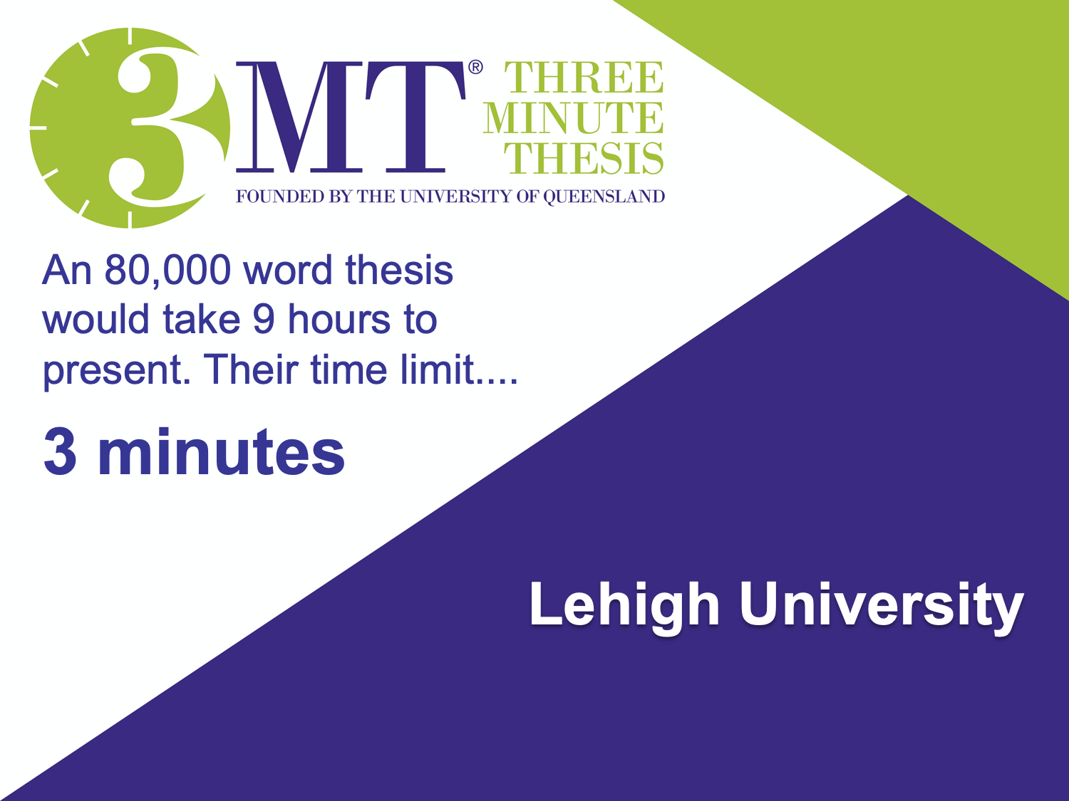 3 Minute Thesis Competition | Graduate Education & Life