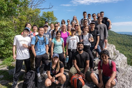Lehigh graduate students hiking together
